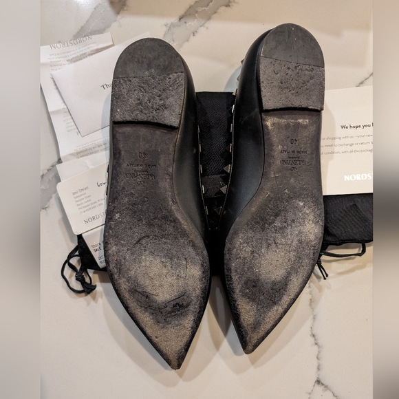 $690 DIRECT Authentic Valentino Rockstud Spike SO Black flats size 40 - Picture 12 of 12